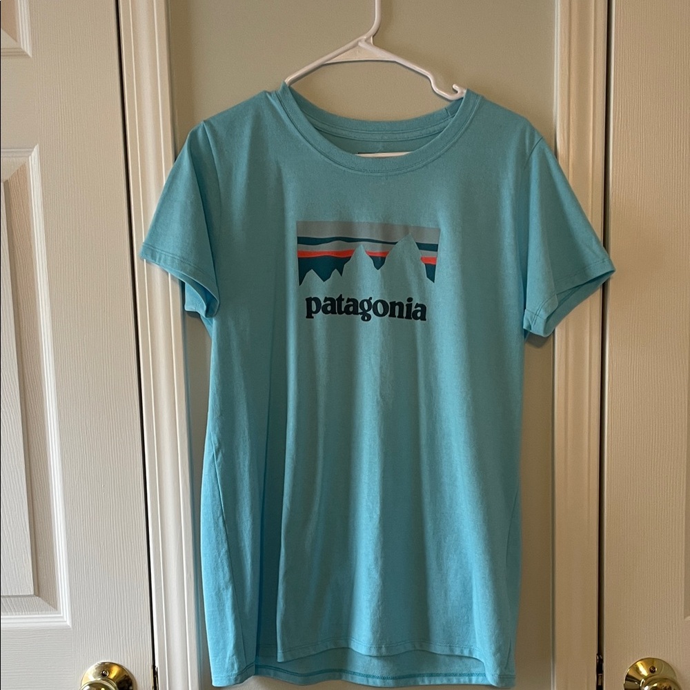 Patagonia women’s Teal Mountain Graphic Tee - Picture 1 of 2